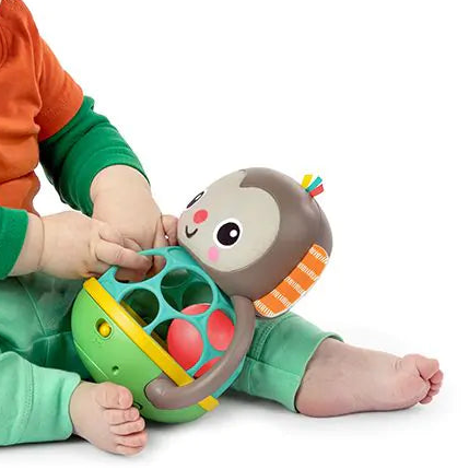 Grab & Giggle Monkey Multi-Sensory Toy met kinderhandjes, motoriekspeelgoed, tuimelaar met licht en muziek