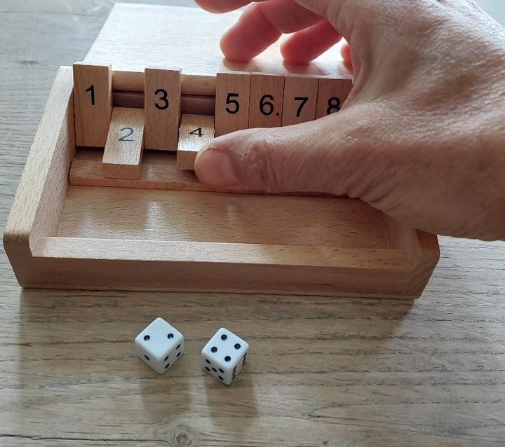 reisspel shut the box, rekenspel, basisschool, rekenvaardigheden