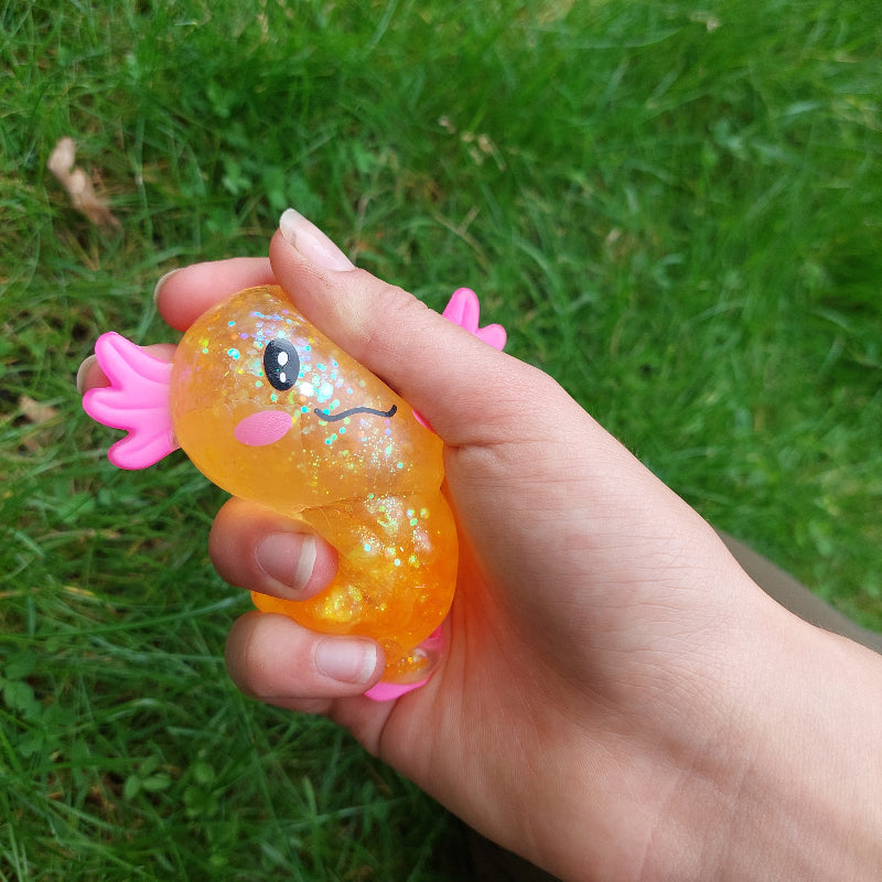 Axolotl antistressbal maltose, fidget, schattig kneedbal