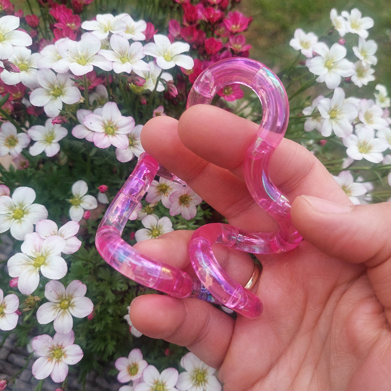 nieuwe tangle gem, roze transparent, voor bloemen in hand