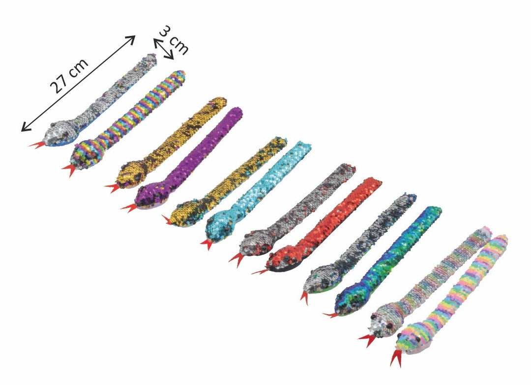12 snaparmbanden met pailletten slang – fidget armbanden met afmetingen voor sensorische ondersteuning en motorische ontwikkeling