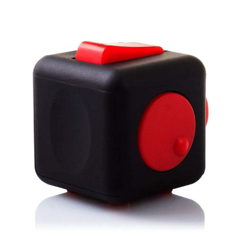 schwarzer fidget cube, fidget würfel mit schaltern, fidget webshop