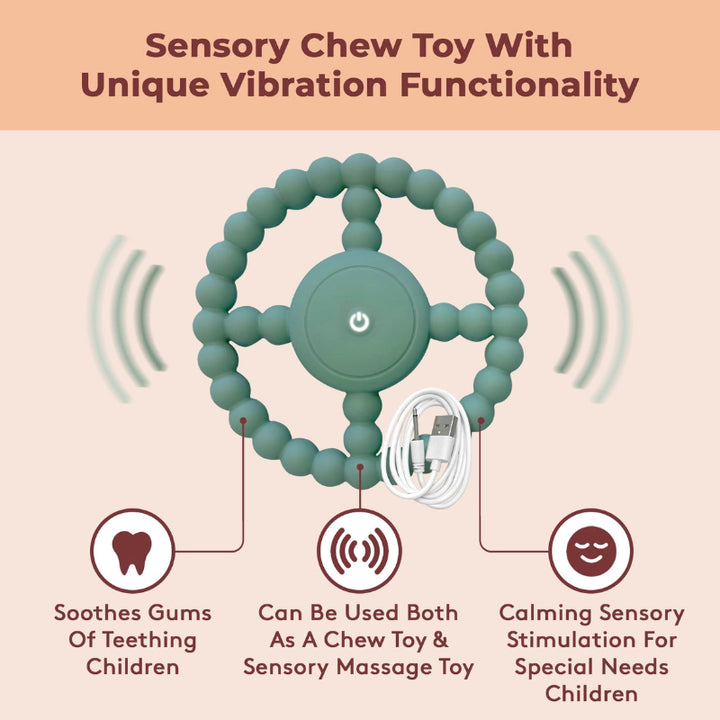 sensor chew toy with vibration, sensory toy, sensoriek materiaal