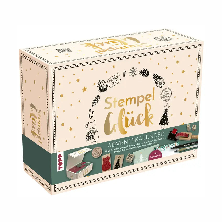 Adventskalender met 24 doosjes voor kinderen met stempels