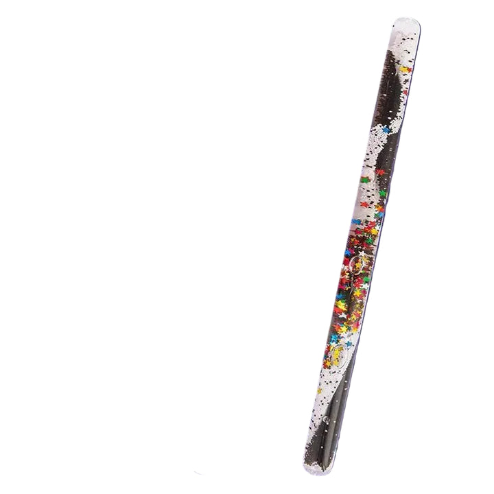 Sensorische glitter toverstaf zwart met glinsterende sterren en rustgevend effect
