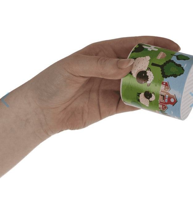 retro sound can in hand, geluidendoos schaap