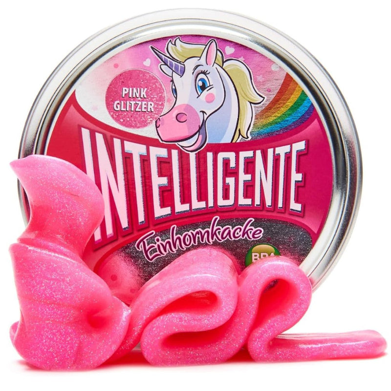 Glanzende Thinking Putty – stimuleert fijne motoriek en handkracht bij kinderen. Roze pink glitzer einhornkacke
