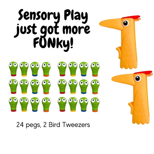 Tweezers en pegs set, wormpjes en pinzet spel