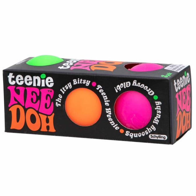 Drie Teenie NeeDoh fidget ballen verpakt in set van 3, Ø 3,8 cm per bal,