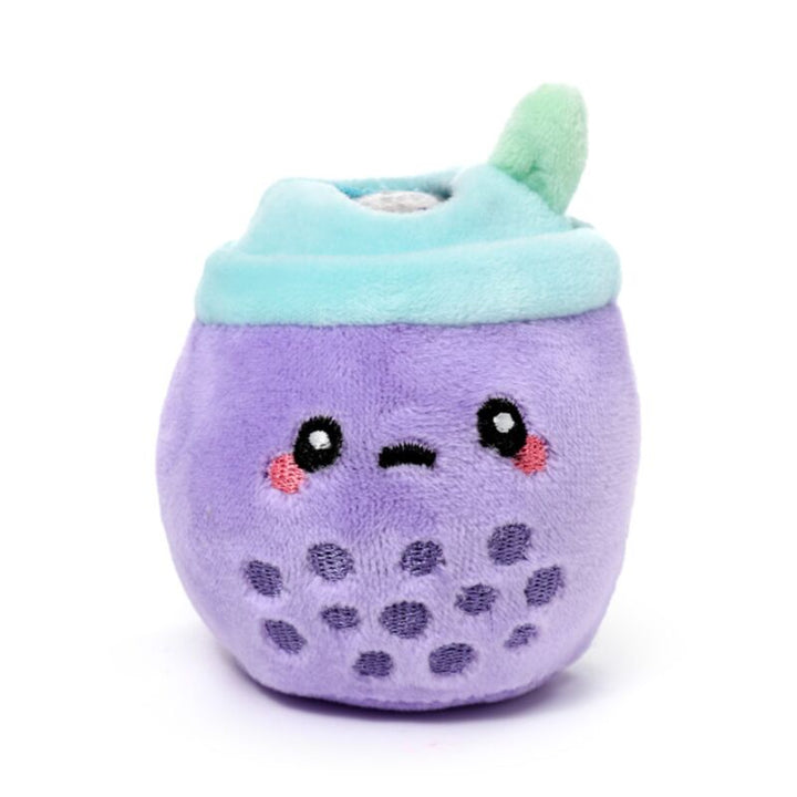 Queasy Squeezies bubble tea knijpknuffel van zachte pluche, paarse taro boba thee