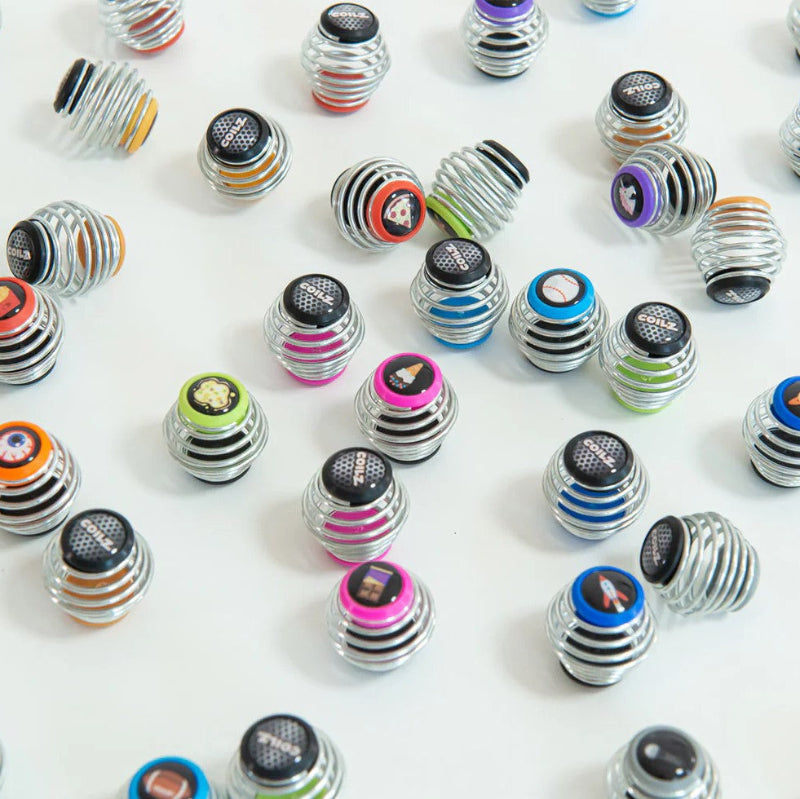 coilz collectie, verschillende plaatjes en kleuren, springveerballetjes