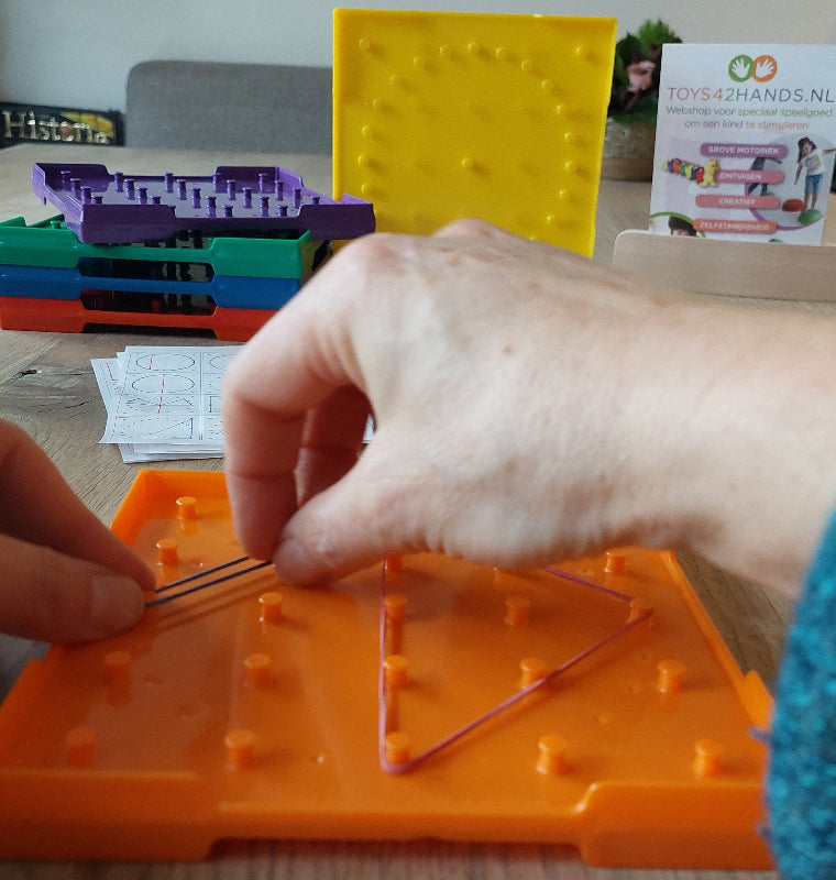 wissner Geoboards klein 6 stuks, tweehandige activiteit, noppenbord, geoboard