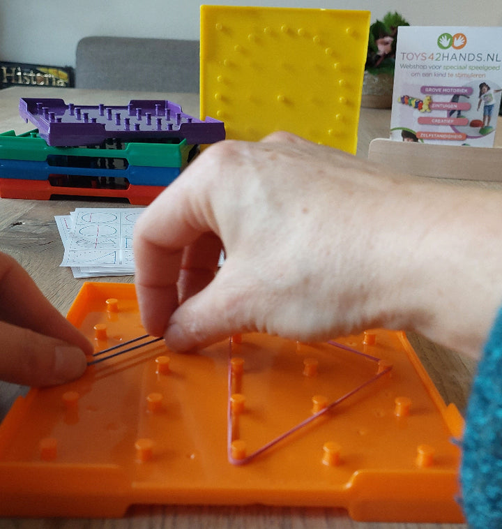 wissner Geoboards klein 6 stuks, tweehandige activiteit, noppenbord, geoboard