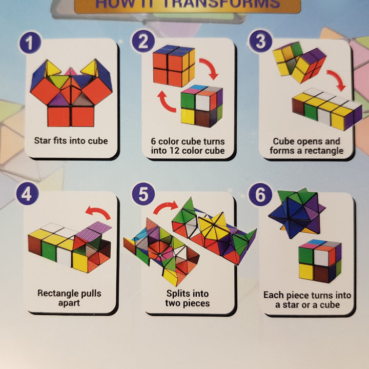 Toys42Hands Magic Cube 2 in 1, vouw instructies voor de foldable magic cube