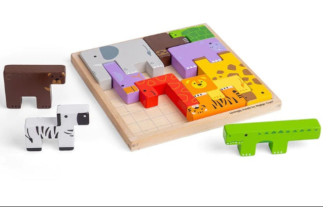bigjigs Dieren Lock-A-Block tetris puzzel