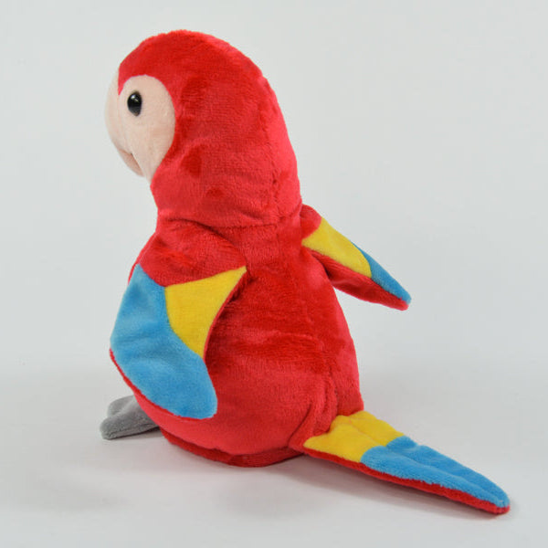 Toys42Hands Knuffel recorder rode papegaai