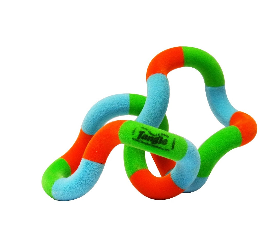 Tangle Tangle flanel zachte oranje-blauw-groen