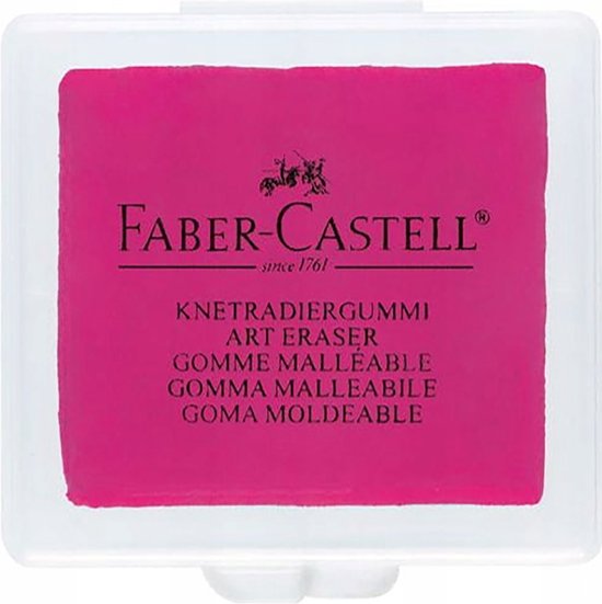 Faber-Castell kneedgum roze, zacht kneedbaar art eraser en fidget speelgoed voor creatieve handbewegingen en tekencorrecties