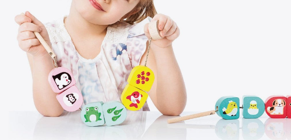 rijgketting, rijgsnoer, dieren vriendjes, dier baby en dier mama, sorteren en rijgen, motoriekspeelgoed