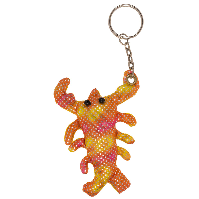 Lobster sleutelhanger met kleine zanddier kikker fidget, stevige metalen clip om aan tas of sleutelbos te bevestigen, compact sensorisch friemelmateriaal voor onderweg.