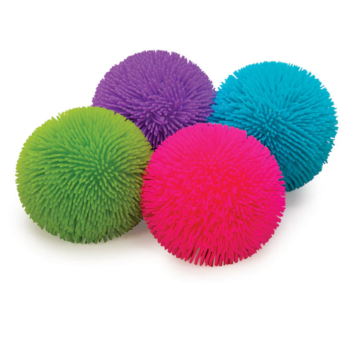shaggy Needoh ballen in vier kleuren, hairy antistressbal, anti stress bal, fidget bal, friemelbal, si