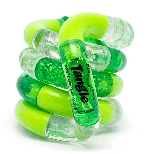 tangle textured crazy lime, groene strcutuurtangle, sensoriek materiaal voor prikkelverwerking